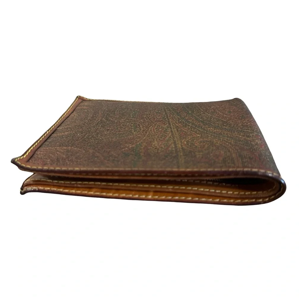 Etro Milano Italy Vintage (good) Burgundy Paisley Men's Bifold Wallet